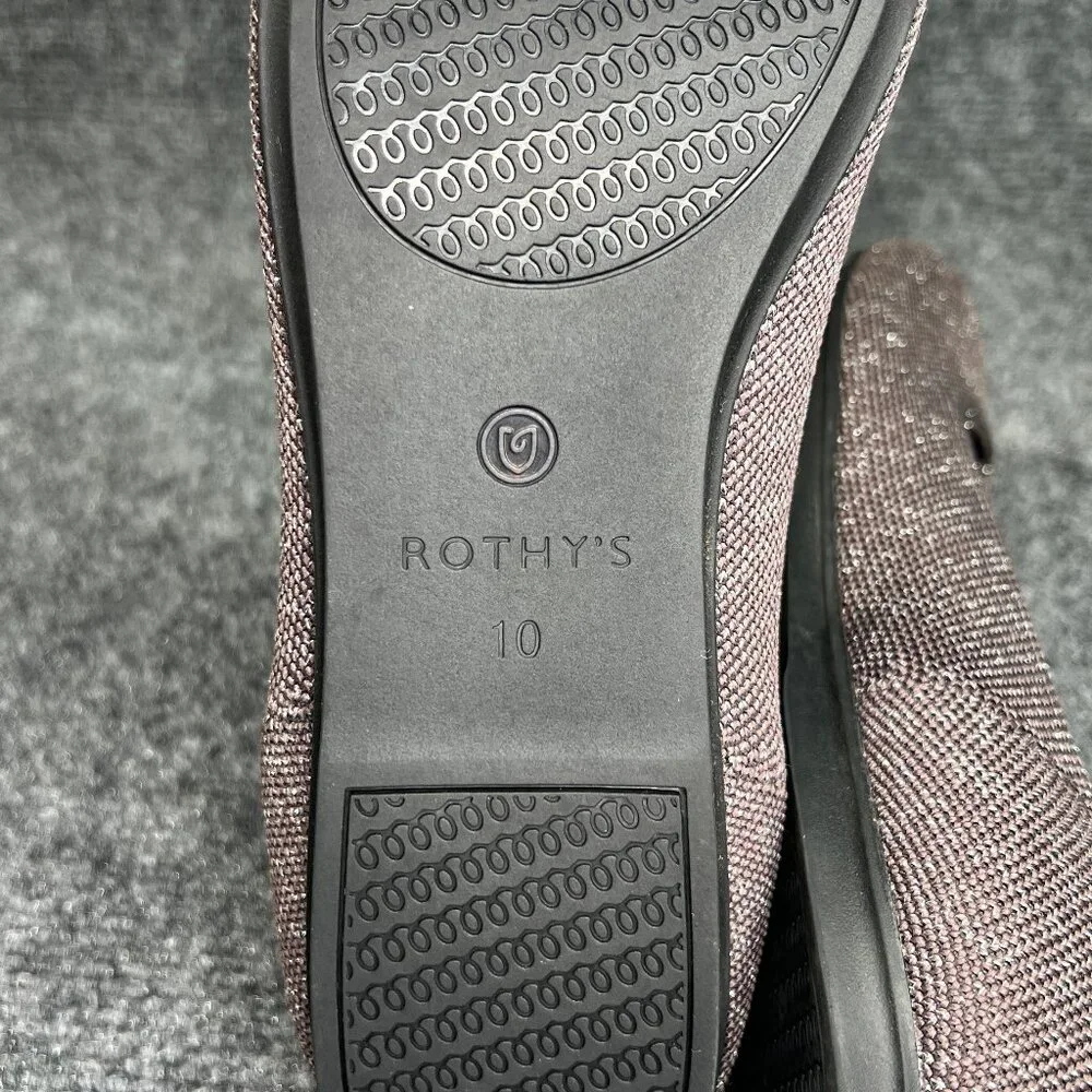 Rothy's The Flat Women's Size 10 Plum Sparkly Slip On Comfort Ballet Flats Shoes
